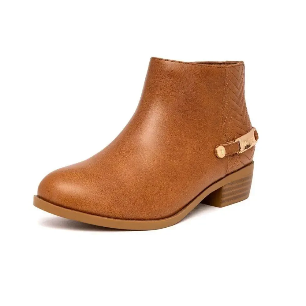 Nautica Kids Girls Ankle Boot With Side Buckle and Zipper Size 5 NEW # Bag CV